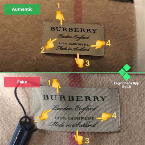 vintage burberry tag real vs fake|authentic burberry scarf tag.